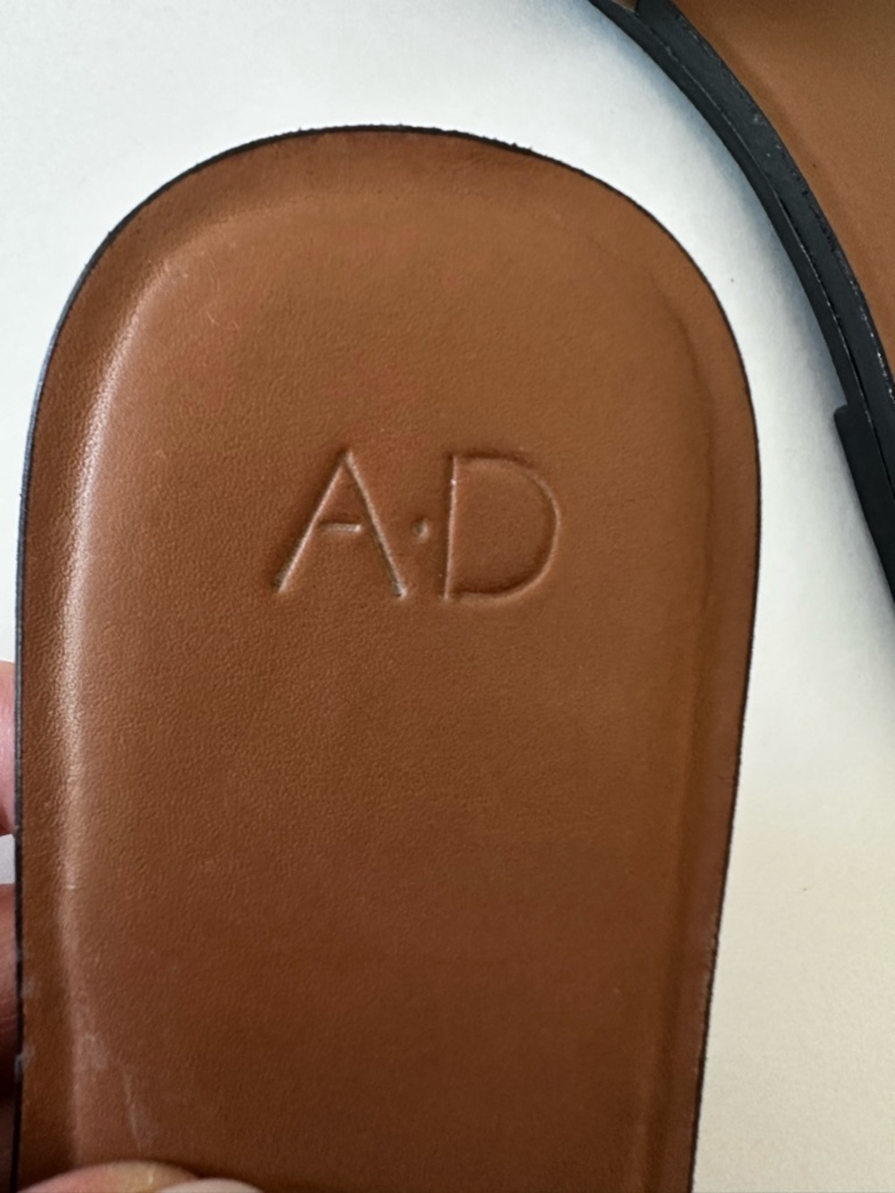 A.D & Daughters Leather Slide Sandal, Women’s 7.5, Cognac, Minimalist, Summer - Picture 4 of 6
